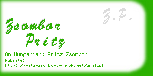 zsombor pritz business card